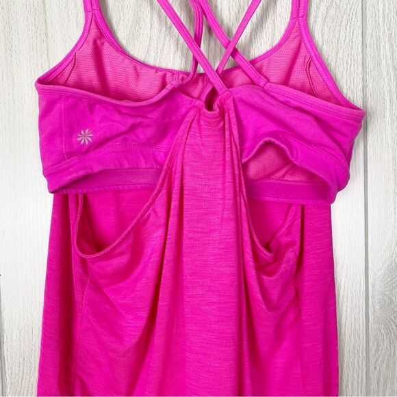 Athleta | Bright Pink Mesh Energize Tank Top Size Medium - Picture 8 of 13